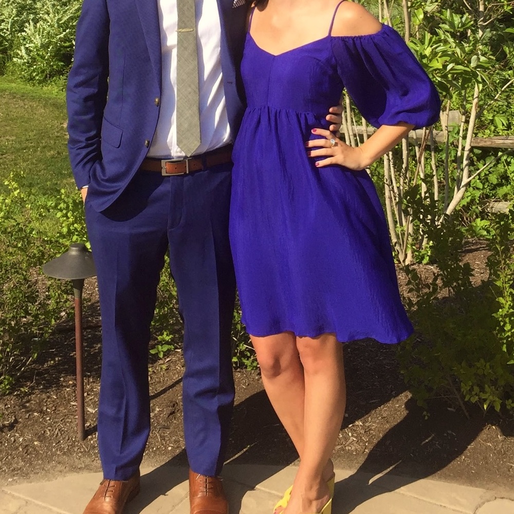 Moulinette Soeurs royal blue mid length dress
